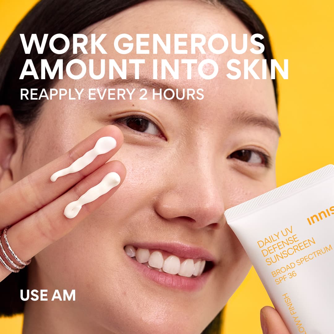 Daily UV Defense Sunscreen application guideline