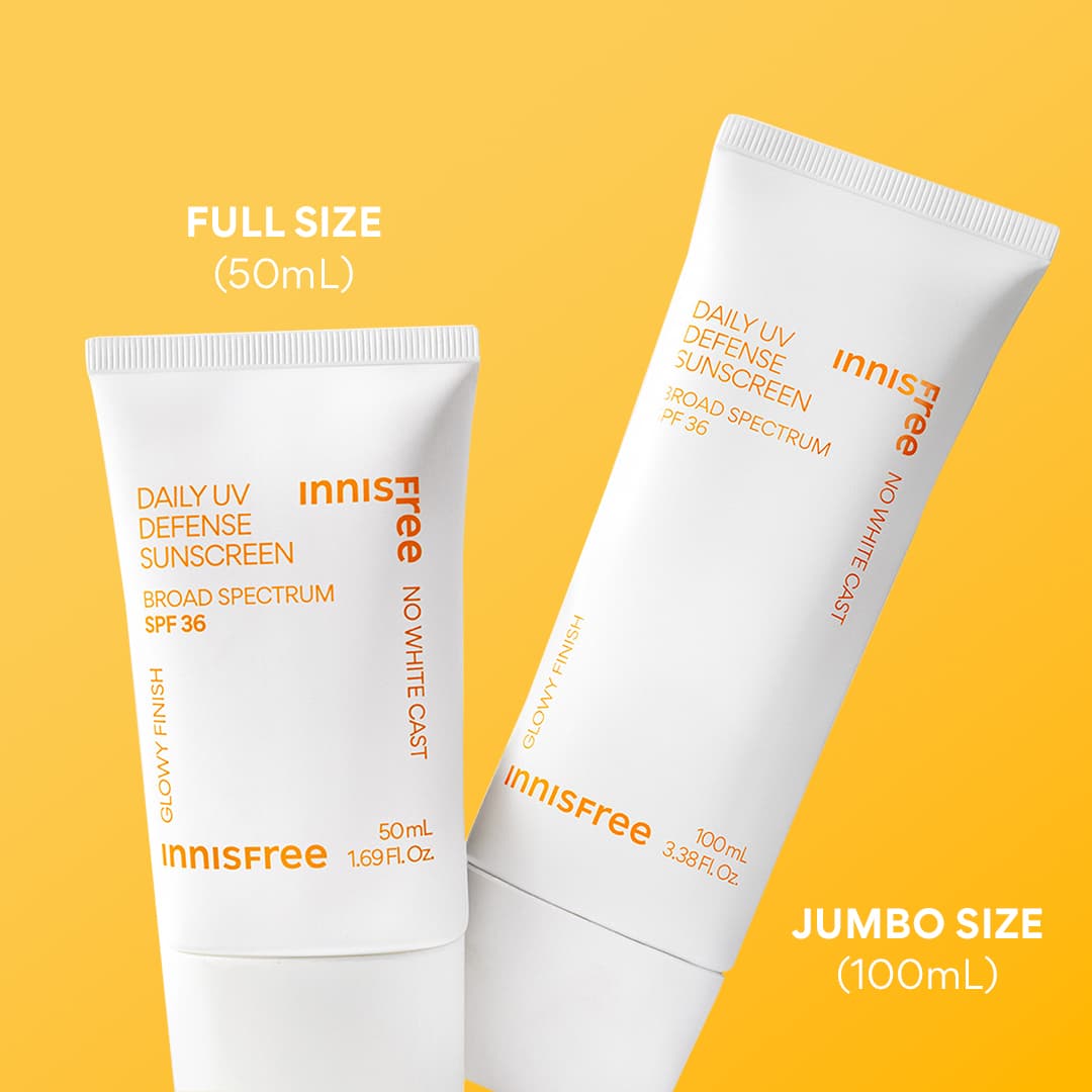 Daily UV Defense Sunscreen sizes- 50mL and 100mL