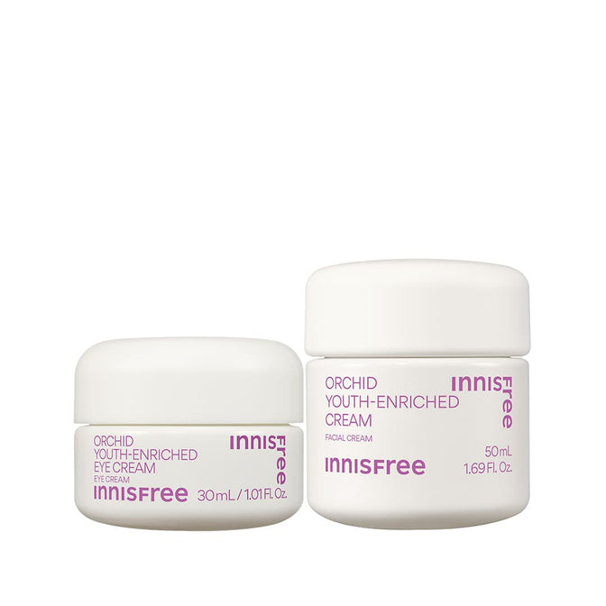 Orchid Firm + Nourish Duo packshot: orchid eye cream and orchid cream