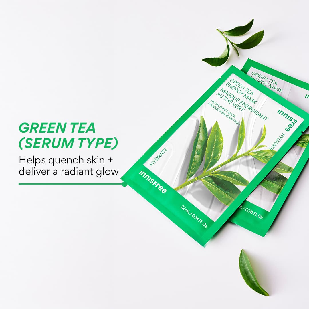 green tea energy sheet mask ingredient
