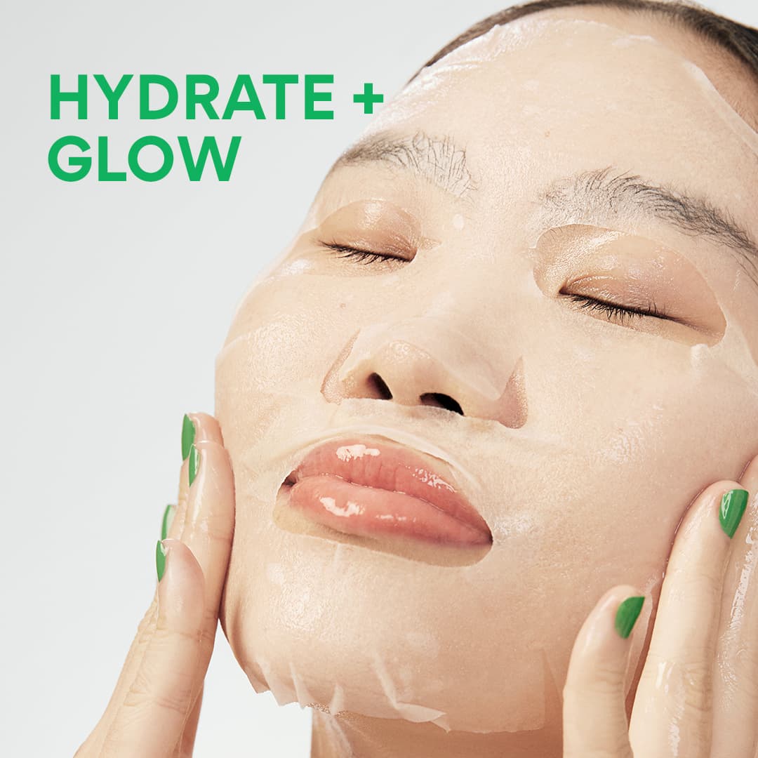 green tea energy sheet mask hydrate and glow model