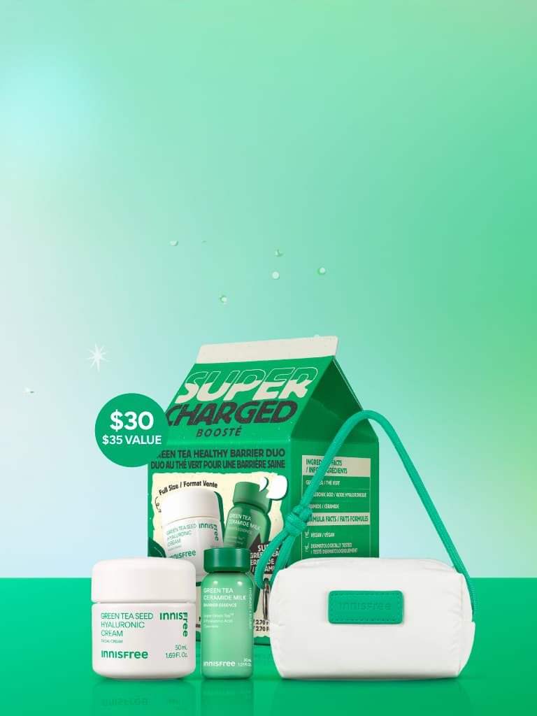 Super Charged Green Tea Healthy Barrier Duo ft. Green Tea Cream 50mL, Green Tea Ceramide Milk 15mL, free keyring pouch
