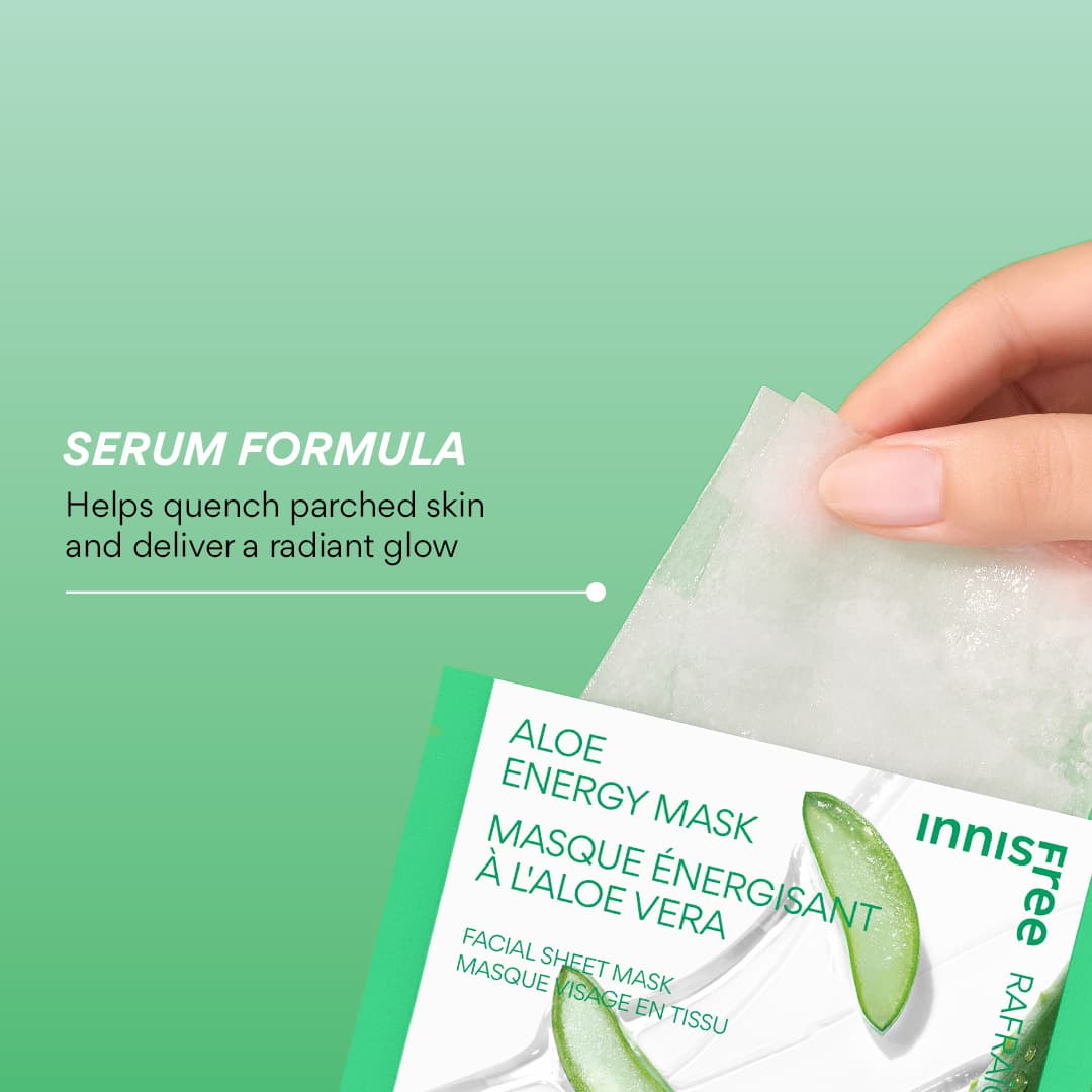 Energy Sheet Mask, Aloe Energy - Refresh, Green Tea Energy - Hydrate, Pomegranate Energy - Revitalize