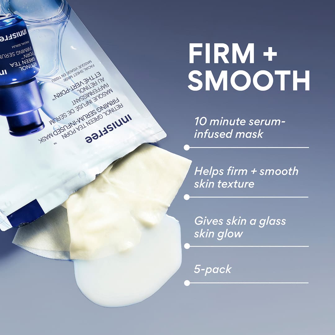 Serum-Infused Sheet Mask 5 Pack - Green Tea PDRN™ Firming, benefits