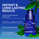 Enlarge image of Innisfree Retinol Green Tea PDRN™ Firming Serum facial serum bottle with green leaves on a blue background