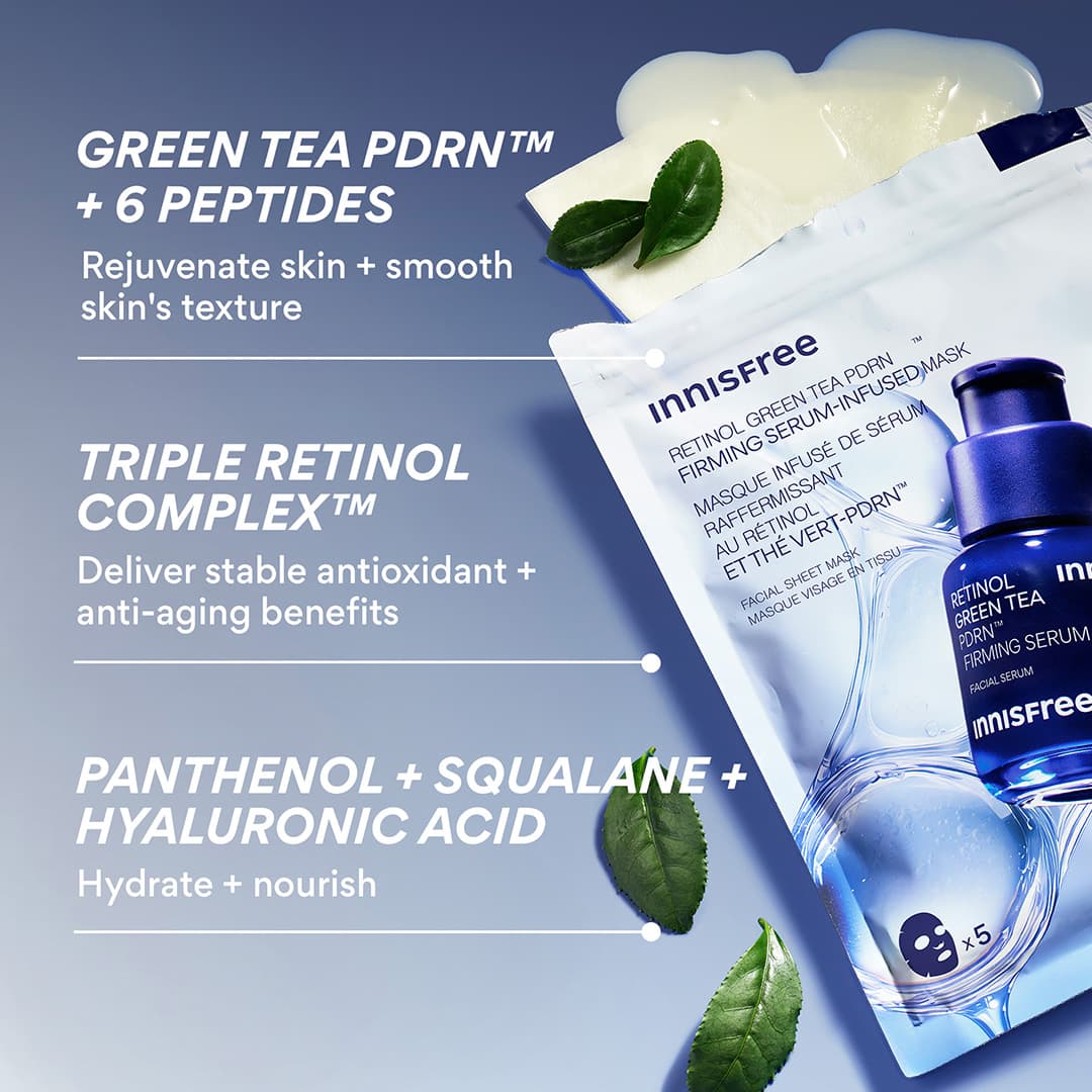 Serum-Infused Sheet Mask 5 Pack - Green Tea PDRN™ Firming, ingredients