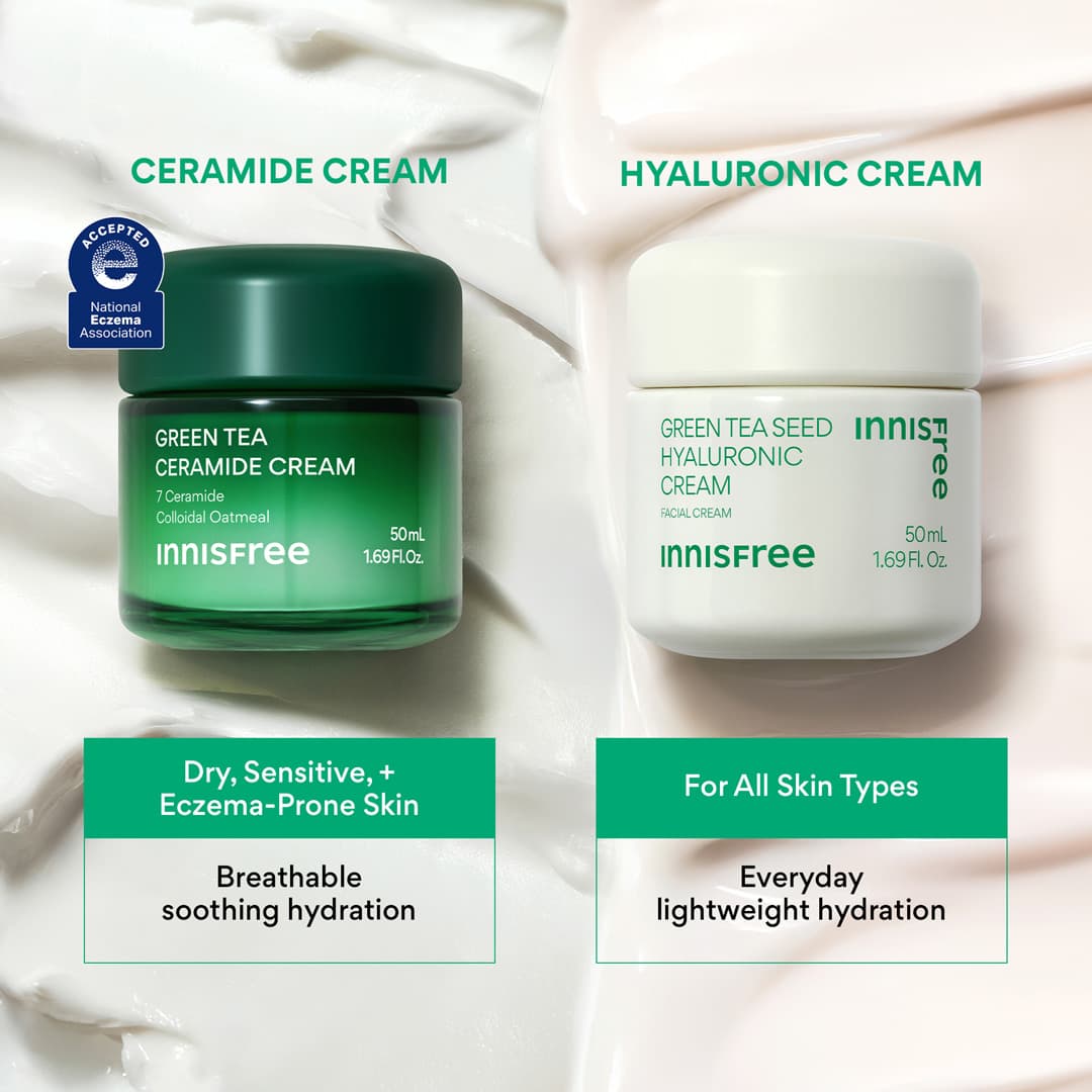 Green Tea Ceramide Cream Vs Green Tea Hyaluronic Cream