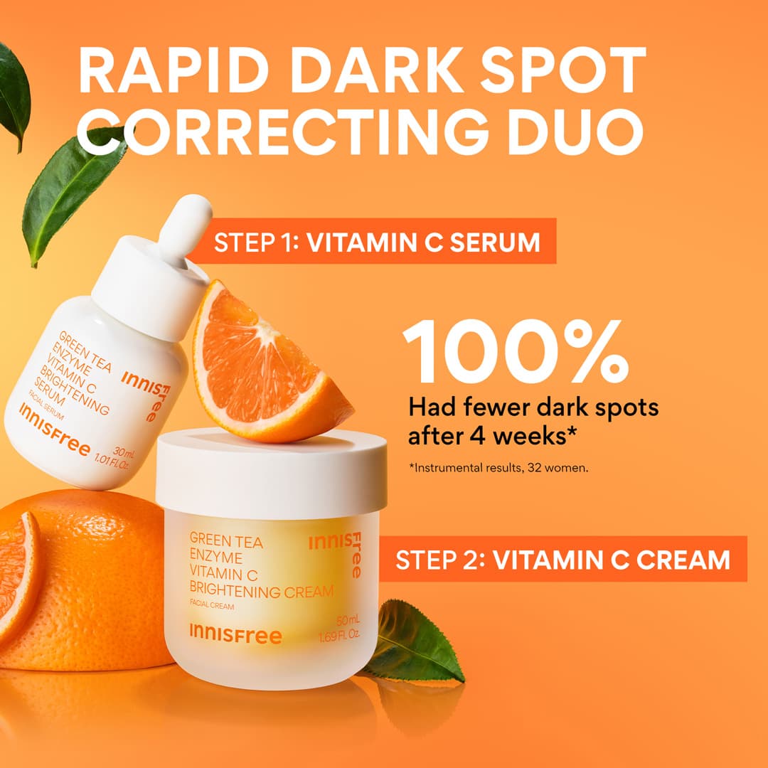 Green Tea Enzyme Vitamin C Brightening Cream for Face | innisfree