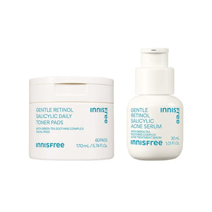 Gentle Retinol Power Duo packshot: daily gentle retinol toner pads and gentle retinol acne serum