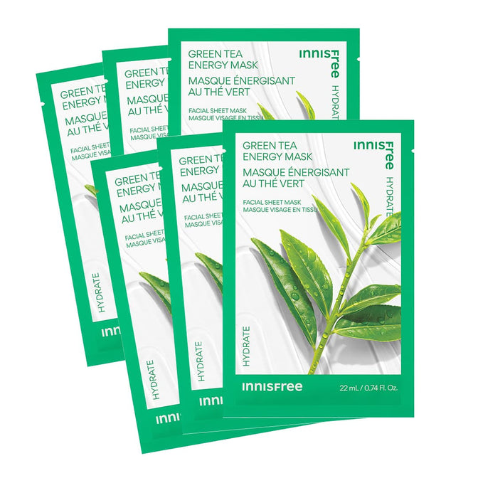 Hydrating Sheet Mask 6 Pack: green tea energy sheet mask