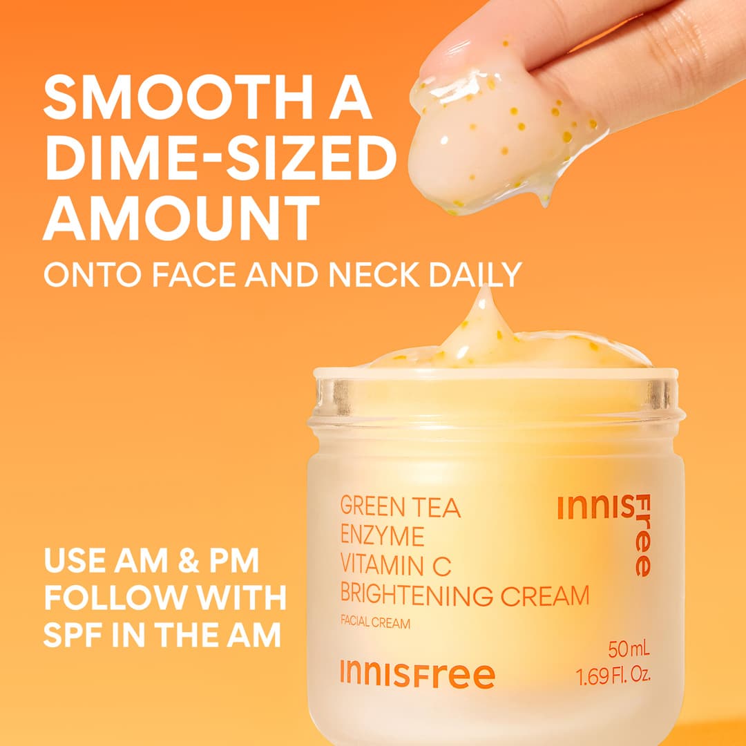 Green Tea Enzyme Vitamin C Brightening Cream for Face | innisfree