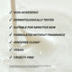 Enlarge image of A promotional graphic with a white liquid splash background and black text listing product benefits: non-acnegenic, dermatologically tested, suitable for sensitive skin, formulated without fragrance, Innisfree-clean*, vegan, and cruelty-free.   Innisfree-clean* means formulated without parabens, phthalates, formaldehydes, SLS/SLES, and other potentially unfavorable ingredients.