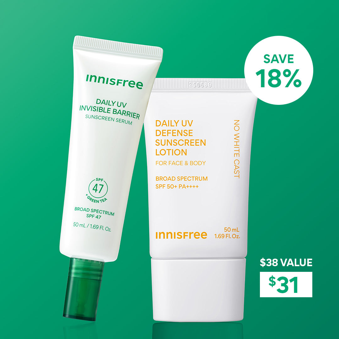 The Barrier Protection Kit ft. Daily UV Defense Sunscreen SPF 50+ and Green Tea Sunscreen Serum SPF 47 save 18%, $31 $38 value