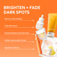 Enlarge image of Innisfree skincare products on an orange background with text highlighting product benefits.