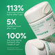 Enlarge image of Innisfree Green Tea Seed Hyaluronic Cream jars on a bright green background with large marketing text about improved moisture barrier, hydration boost, and lasting hydration.