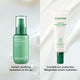 Enlarge image of Two Innisfree skincare products on a clean white background with text overlays: Innisfree Green Tea Ceramide Mist and Innisfree Daily UV Invisible Barrier Green Tea Sunscreen Serum SPF 47 