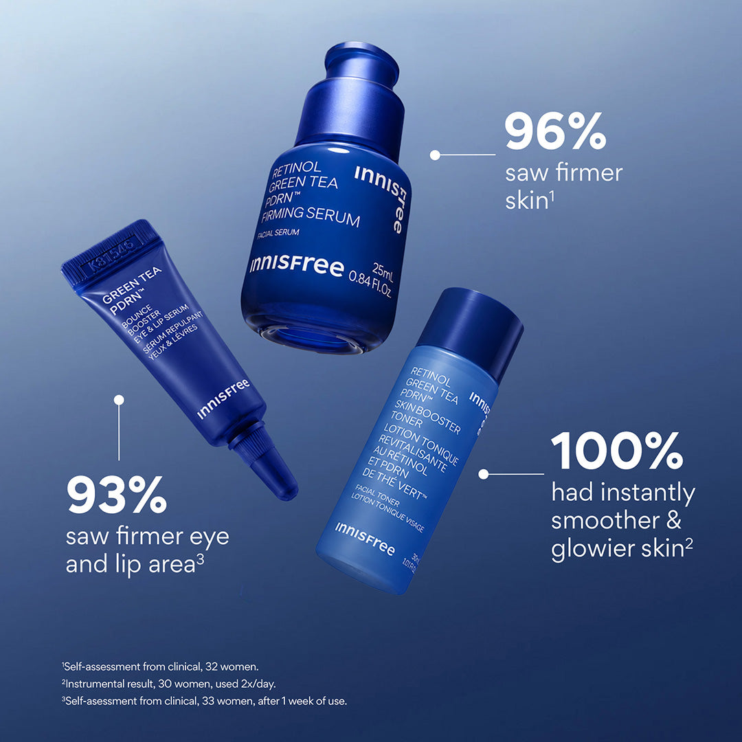 Green Tea PDRN™ Serum, Green Tea PDRN™ Toner, and Green Tea PDRN™ Eye & Lip Serum claims