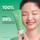 Enlarge image of Green Tea Cleansing Balm claims with model holding product