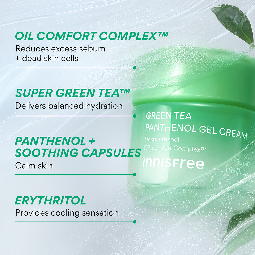 Green Tea Panthenol Gel Cream for Oily Skin | innisfree