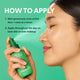 Enlarge image of Green Tea Ceramide Mist how to apply - model misting face