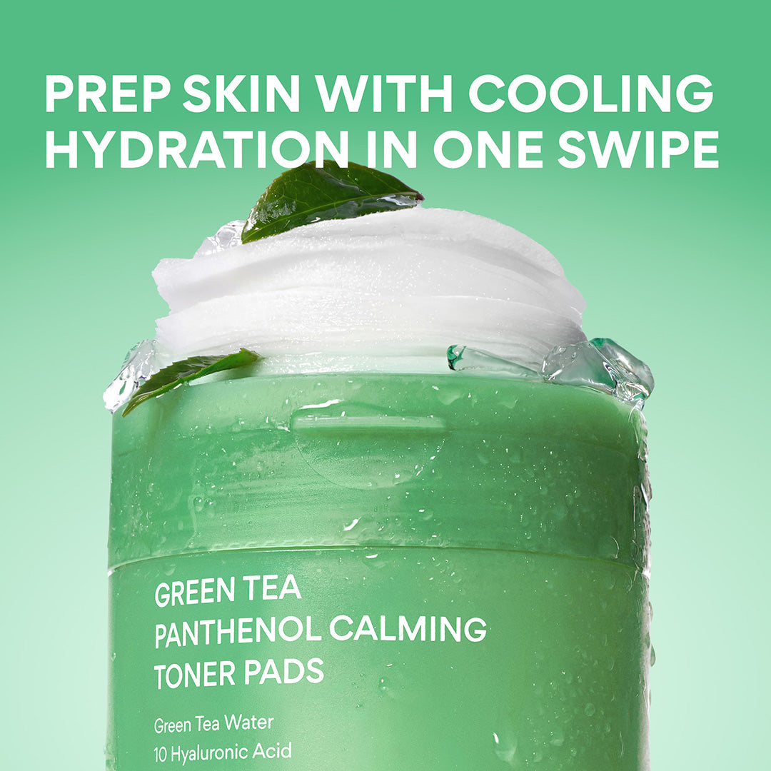 Green Tea Panthenol Calming Toner Pads - prep skin with cooing hydration in one swipe