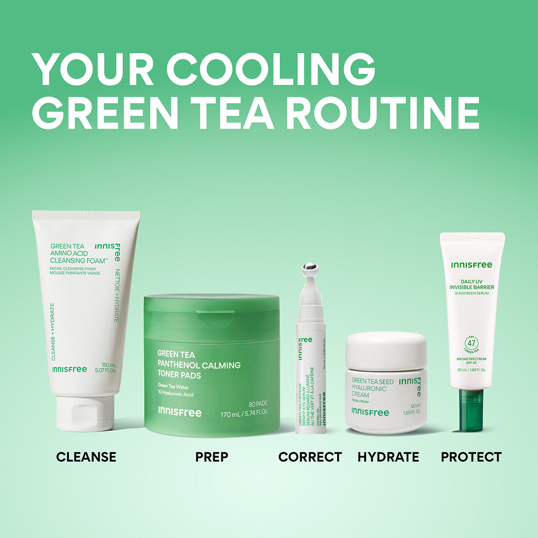 Green Tea Panthenol Calming Toner Pads your cooling green tea routine