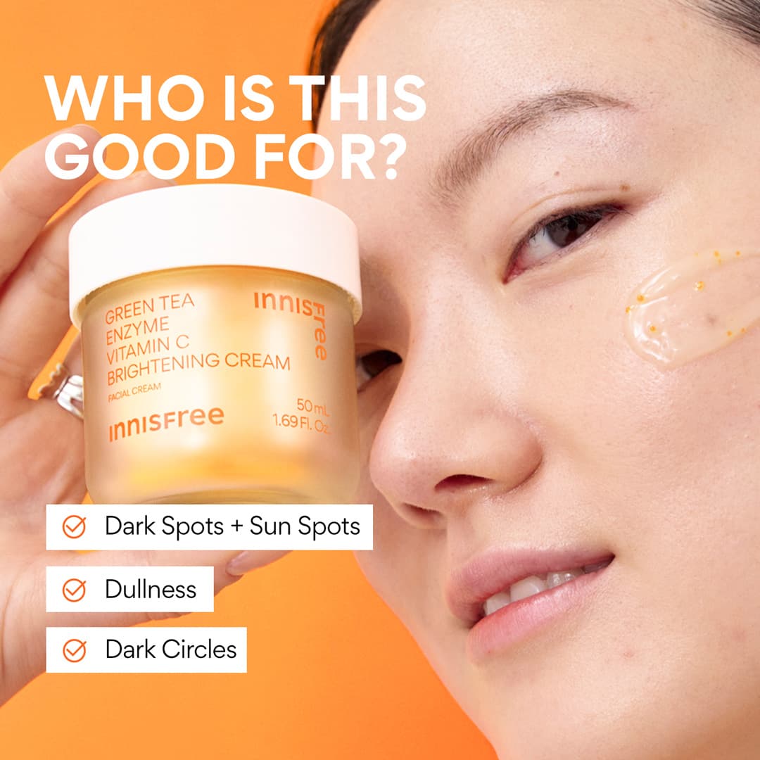 フェイスクリーム inarinchan Green Tea Enzyme Vitamin C Brightening Cream for Face | innisfree