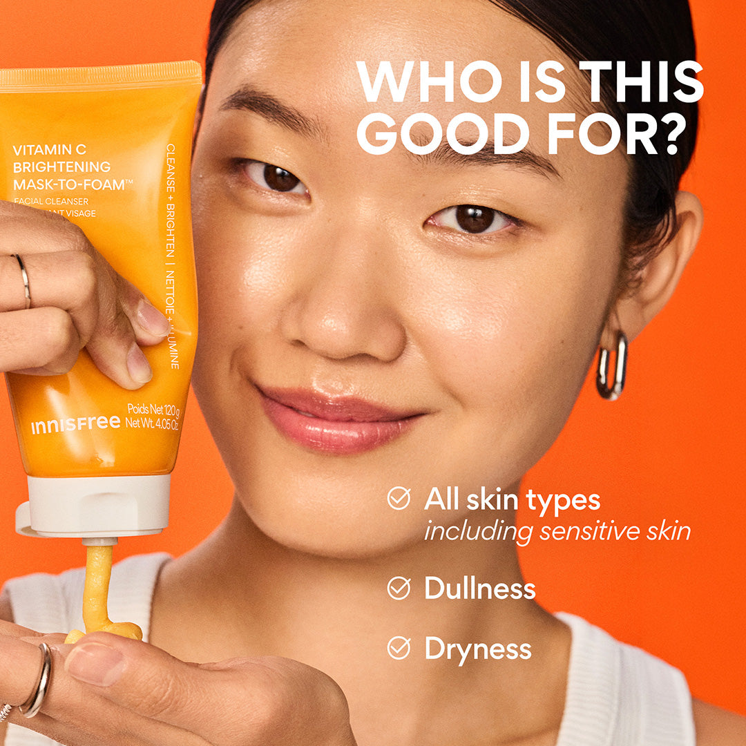 Vitamin C Brightening Mask-To-Foam™ Facial Cleanser | innisfree