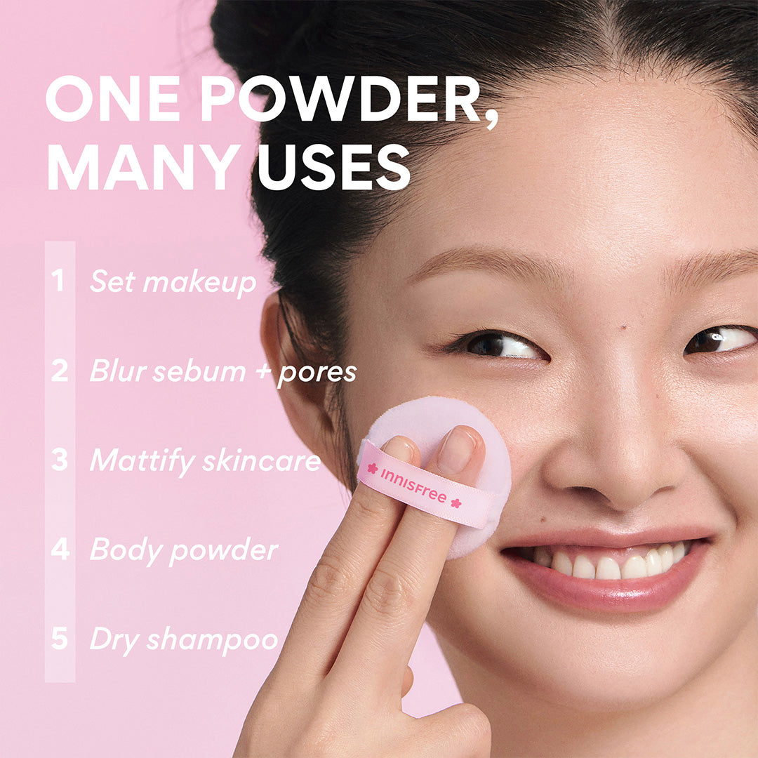 innisfree No-Sebum Mineral Powder: CHERRY BLOSSOM, multi-use 