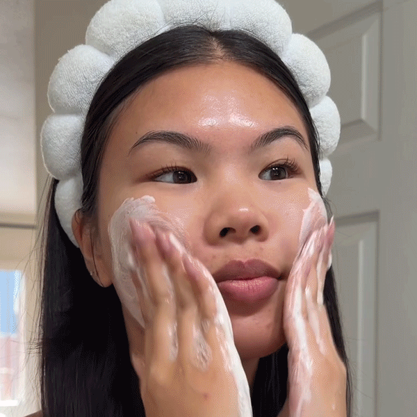 Vitamin C Brightening Mask-To-Foam™ Facial Cleanser washing face gif