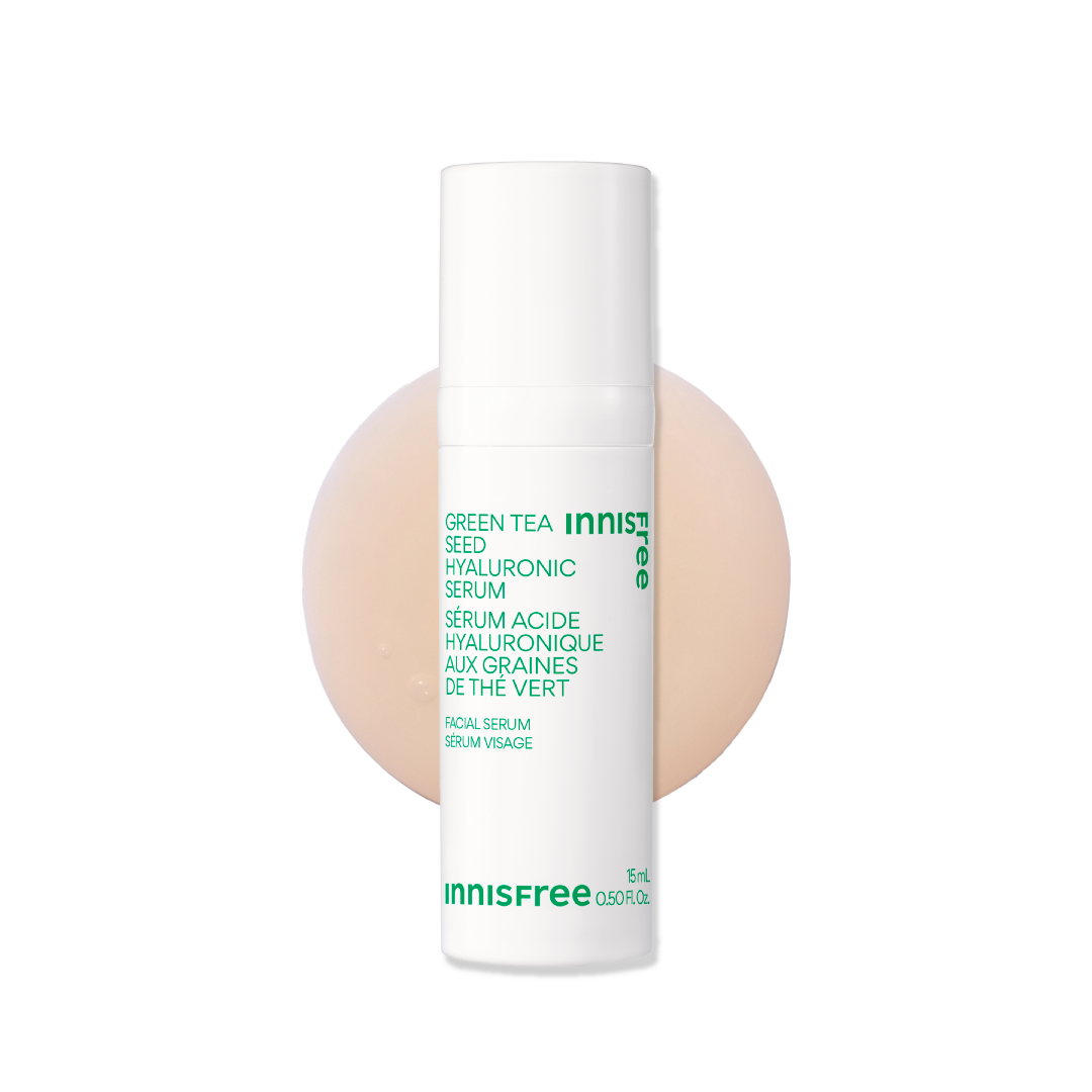 green tea serum with texture swatch