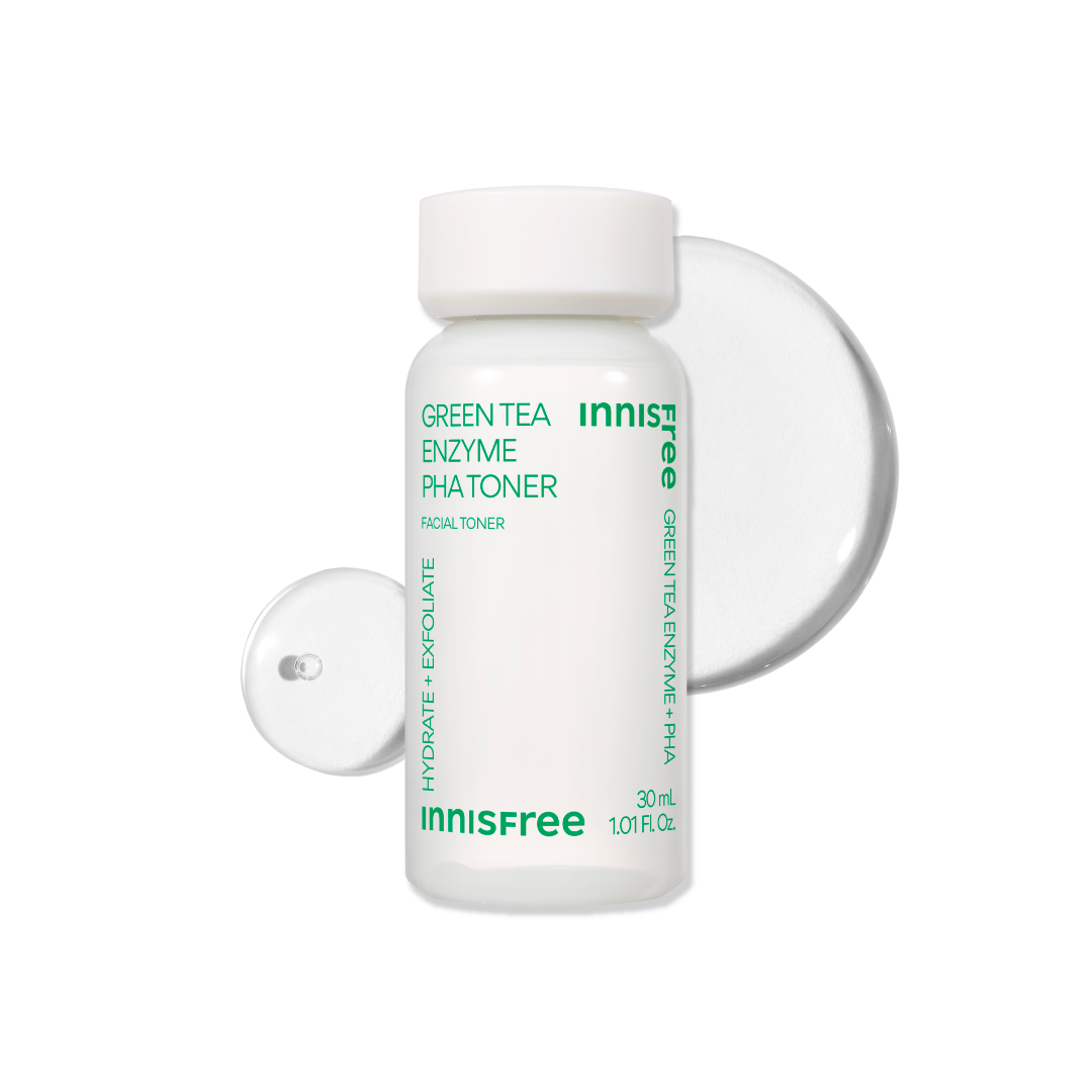 green tea PHA toner with texture swatch