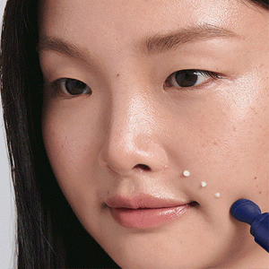 Green Tea PDRN™ Bounce Booster Eye & Lip Serum model application on smile lines gif