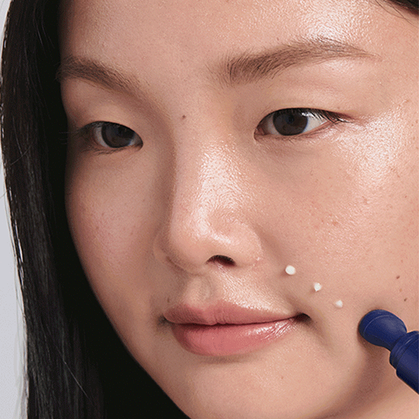 Green Tea PDRN™ Bounce Booster Eye & Lip Serum model application on smile lines gif