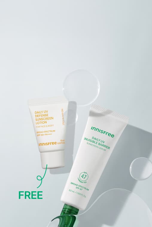 free mini Daily UV Sunscreen SPF 50+ with Green Tea Sunscreen Serum SPF 47 purchase