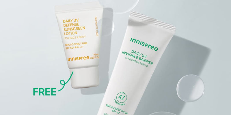 free mini Daily UV Sunscreen SPF 50+ with Green Tea Sunscreen Serum SPF 47 purchase