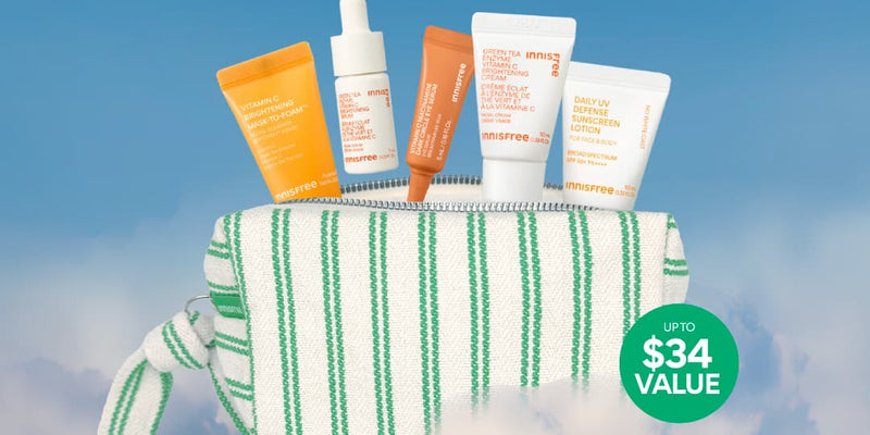 FREE Jet Set Glow Routine with orders $65+. Plus! Grab a FREE striped travel pouch with orders $85+