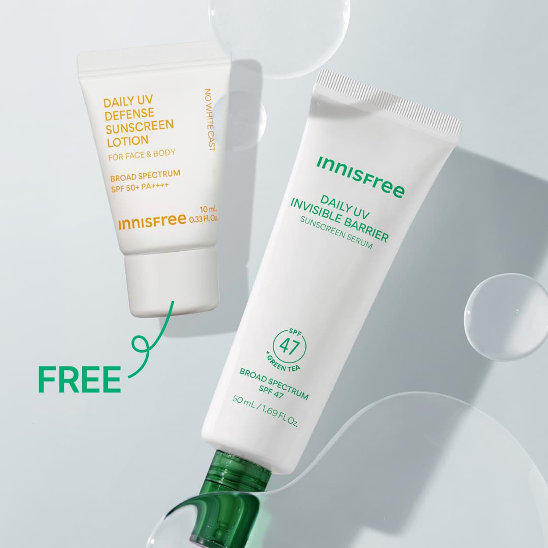free mini Daily UV Sunscreen SPF 50+ with Green Tea Sunscreen Serum SPF 47 purchase