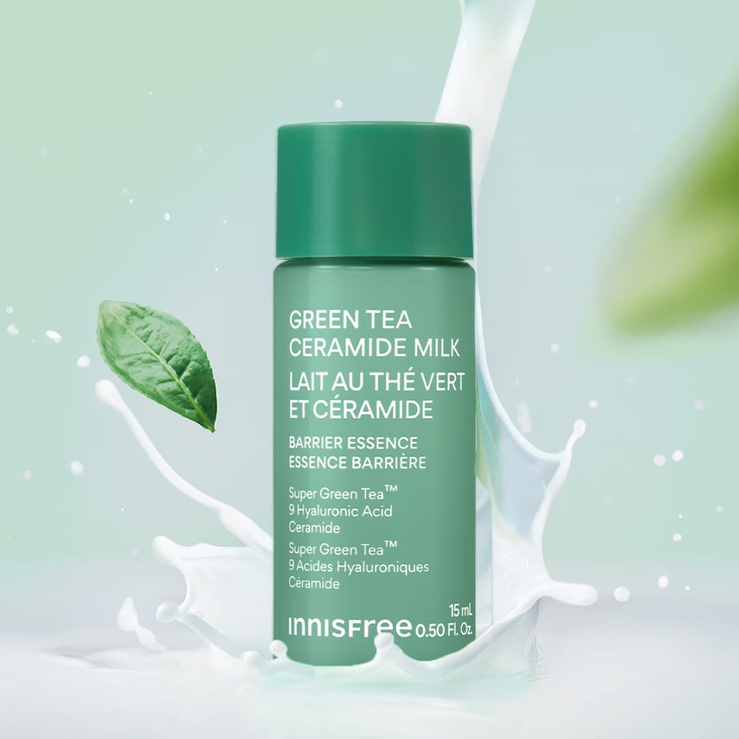 FREE mini Green Tea Ceramide Milk 15mL with any cleanser purchase