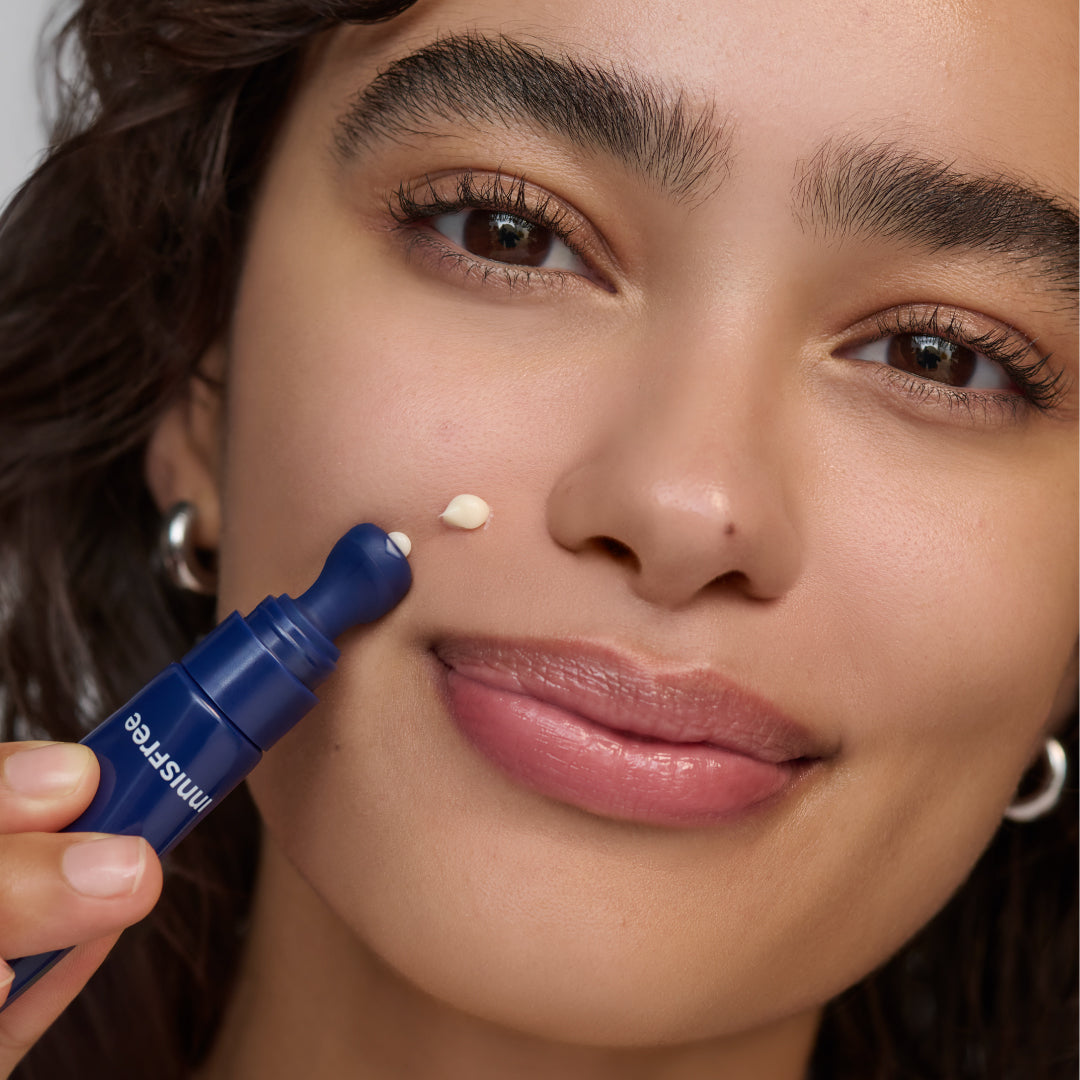 Green Tea PDRN™ Bounce Booster Eye & Lip Serum model application on smile lines